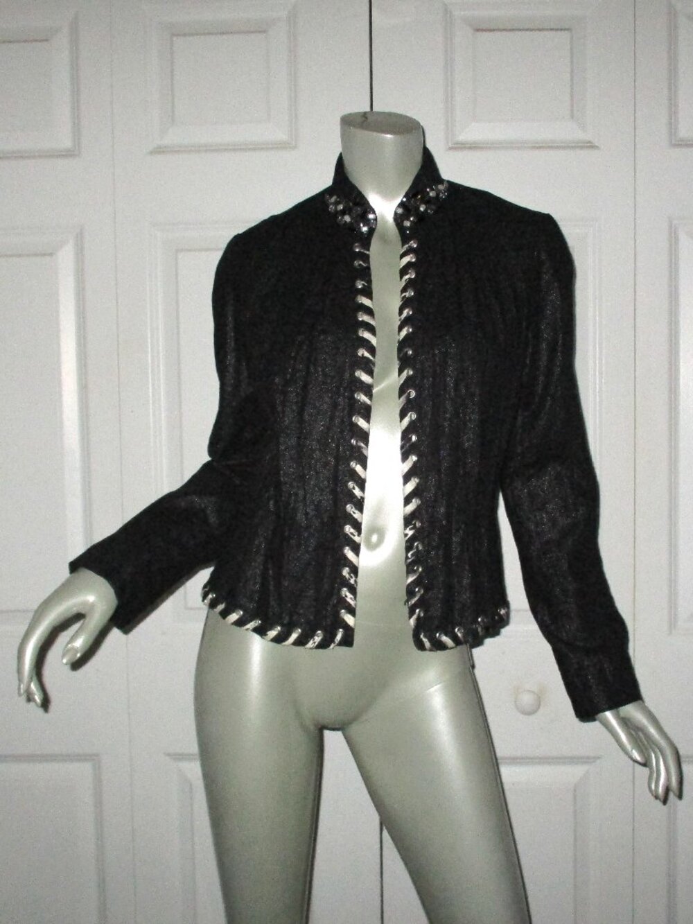 ALBERTO MAKALI Black Metallic Embellished Jacket